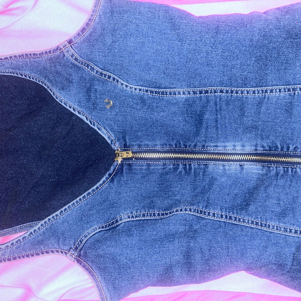 True Religion Blue Denim Vest